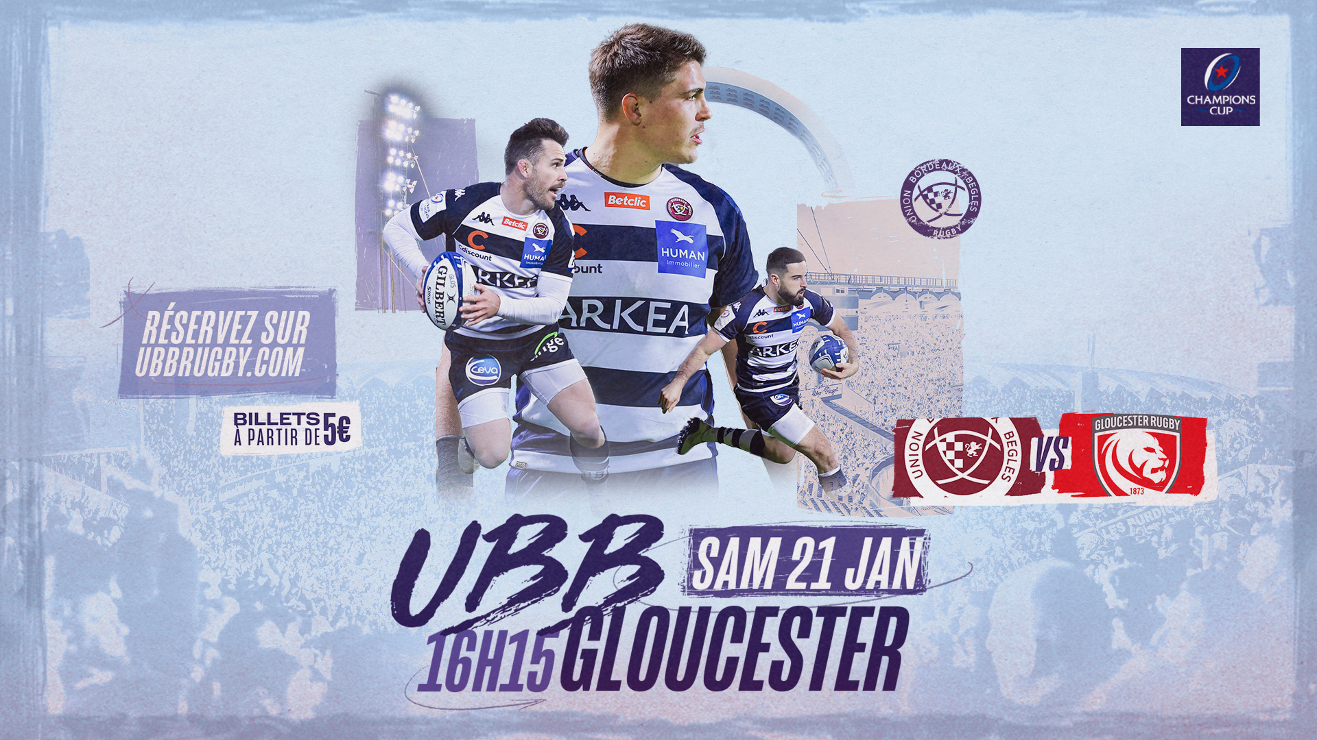 Ouverture de la billetterie UBB / Gloucester Toutes les actus